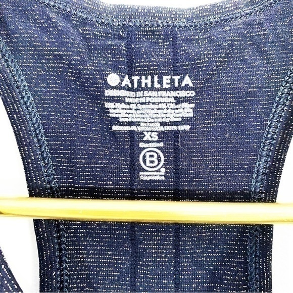 Athleta XS Seamless Stretch Tank Top‎ Black Sparkle Racerback - Picture 5 of 11